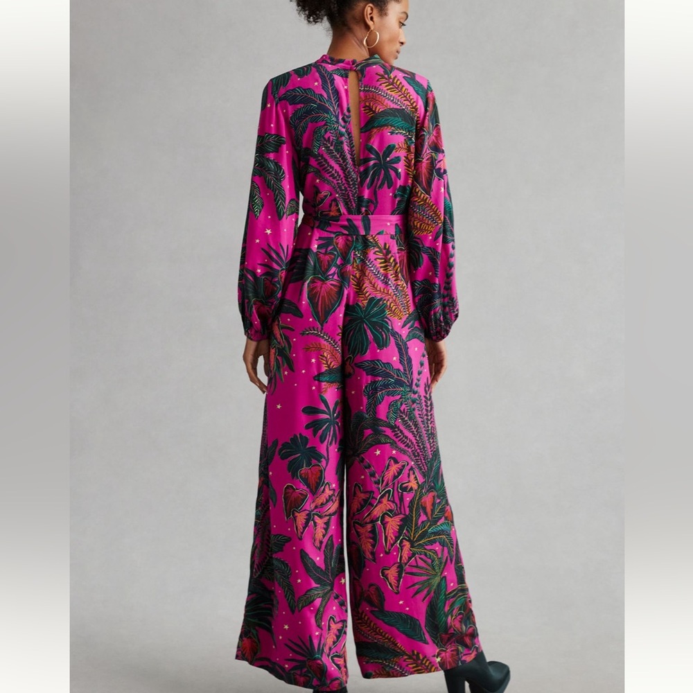 Farm Rio x Anthropologie Belted Wide Leg Jumpsuit NWOT - Picture 2 of 9